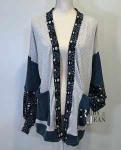 Bishop Sleeve Cardigan- Snakes & Moons *Medium*