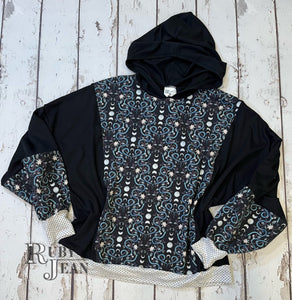 Pullover Hoodie- Snakes & Moons *Large*