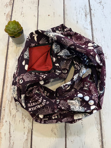 Hidden Pocket Infinity Scarf- Ouija board