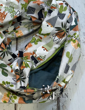 Load image into Gallery viewer, Hidden Pocket Infinity Scarf- Garden Gnomes
