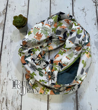 Load image into Gallery viewer, Hidden Pocket Infinity Scarf- Garden Gnomes
