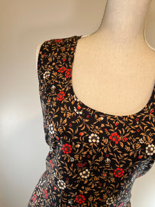 Essential Tank- Tiny Red Floral *2X*