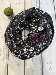 Hidden Pocket Infinity Scarf- Black Galaxy