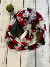 Load image into Gallery viewer, Hidden Pocket Infinity Scarf- Red Truck
