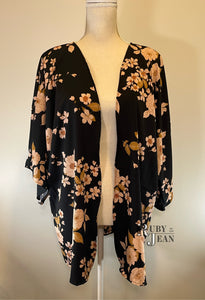 Summer Cardi- Black Floral