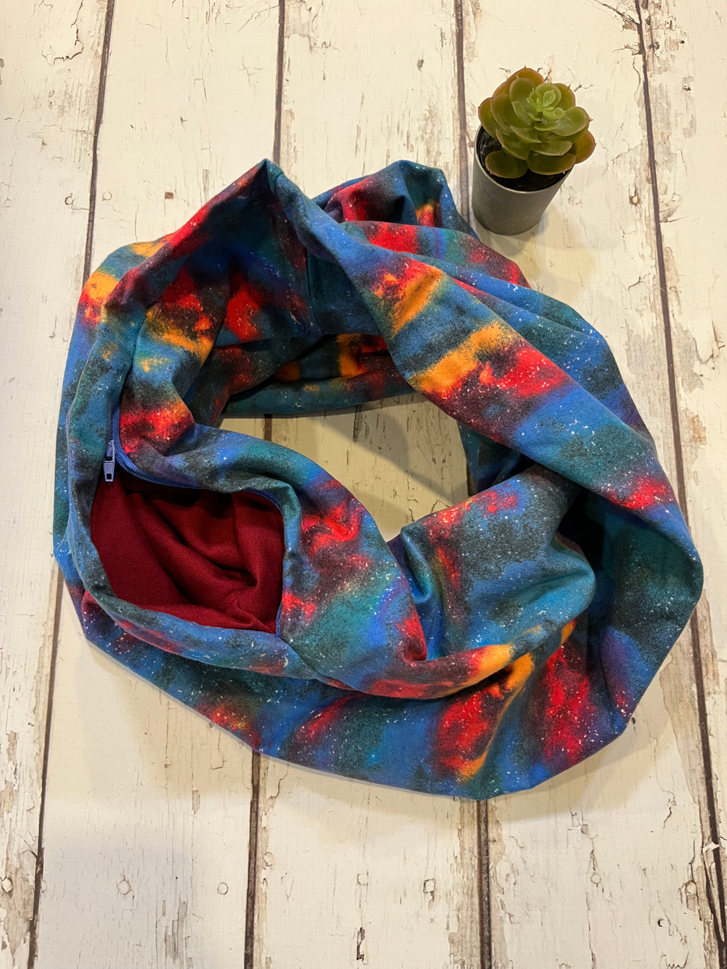 Hidden Pocket Infinity Scarf- Galaxy